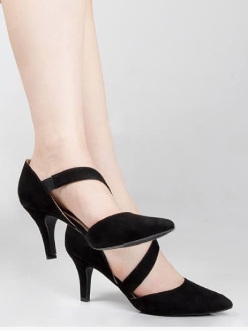 mysoft Women's 3-Inch Pointed Toe Dress Shoes, BLACK (BLACK-SUEDE)